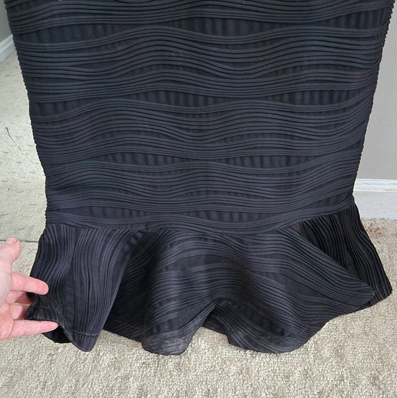 Opening Ceremony Black Lotus peplum flounce hem jacquard stretch midi dress M - Picture 10 of 10